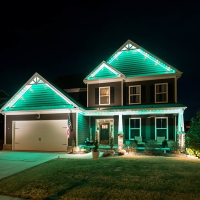 House with outdoor lighting Photo